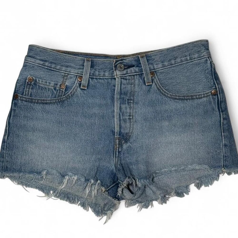 Levi's 501 Distressed Button Fly Denim Shorts Women’s W26 Cutoff Jeans Shorts